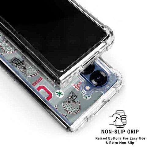 Ohio State University Pattern Galaxy Z Fold6 Clear Case